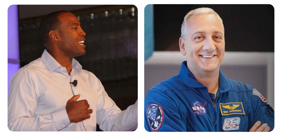 Darren Woodson and Mike Massimino