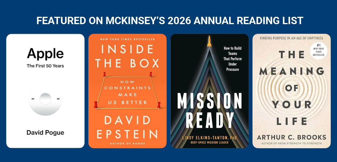 Test reads Featured on McKinsey's Annual Reading List with all four book covers shown
