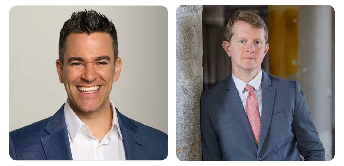 Jeff Civillico (left), Ken Jennings (right)