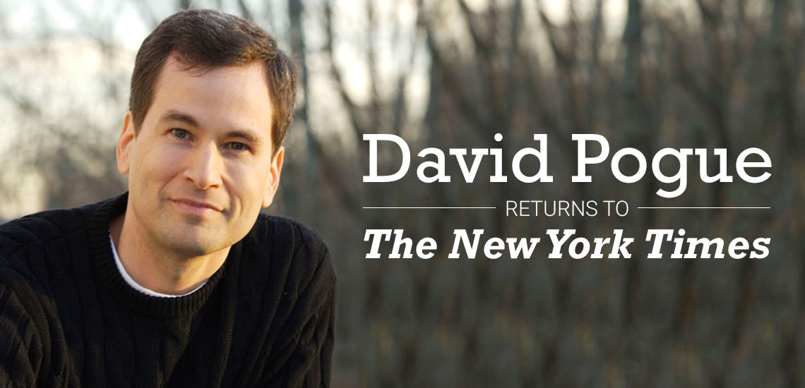 David Pogue Returns to "New York Times" with New Column