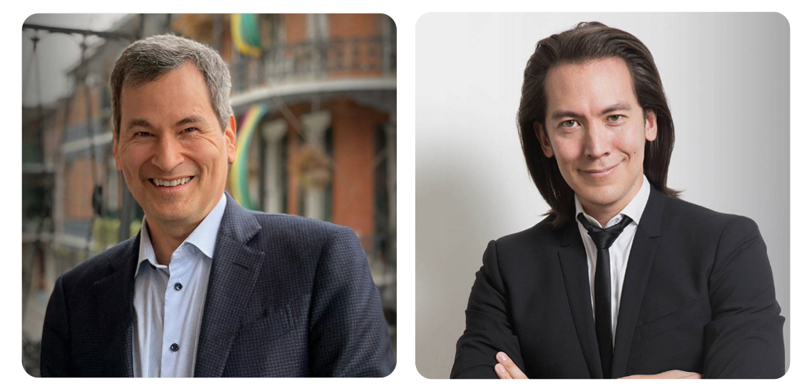 David Pogue and Mike Walsh, futurist keynote speakers on technology and AI leadership